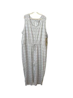 NWT Muk Luks Womens Sleeveless Jumpsuit 4X Gray White